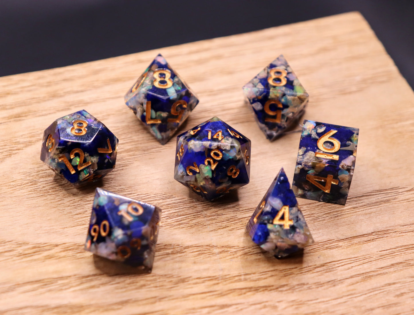 Crystal Dice AZURITE & OPAL