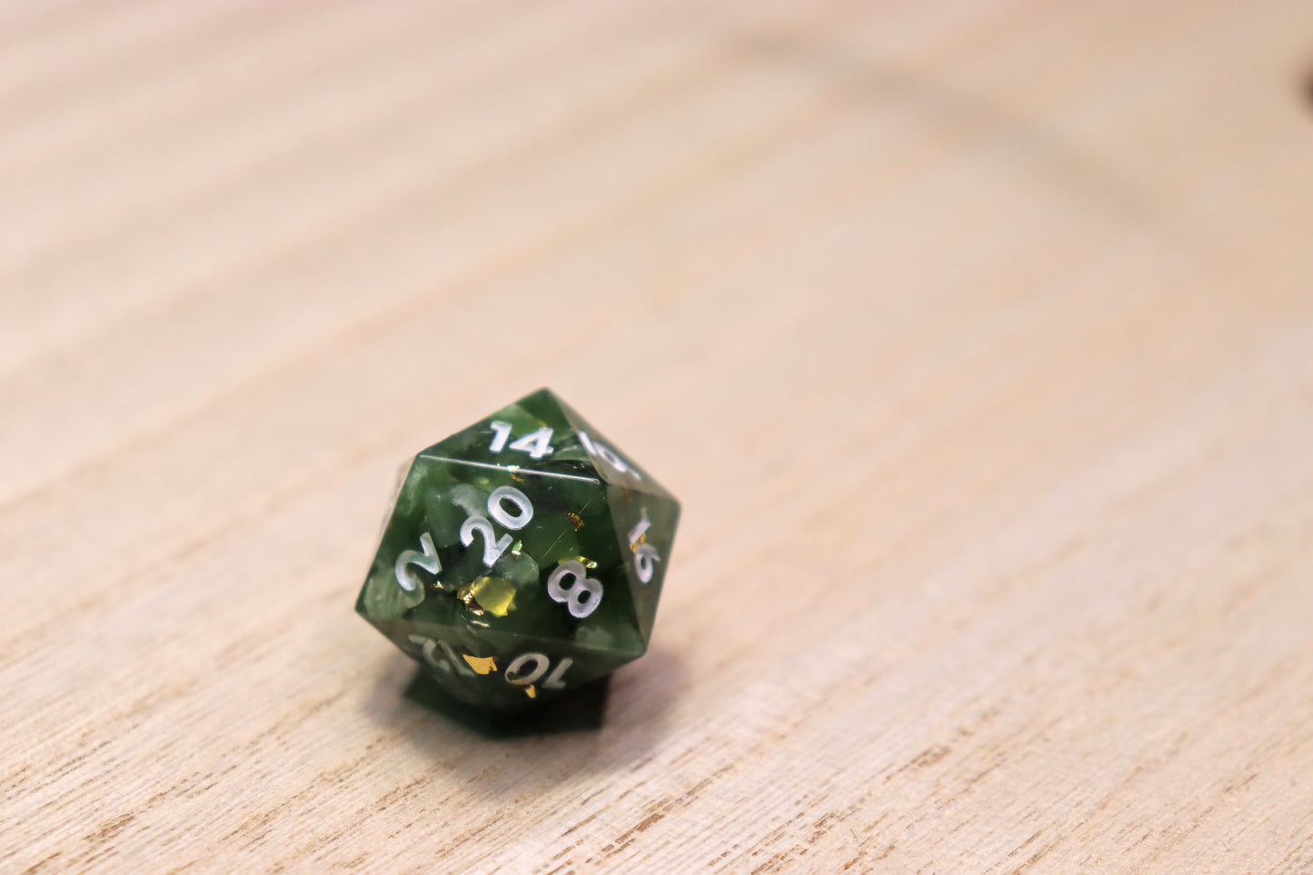 Crystal Dice JADE & GOLD LEAF