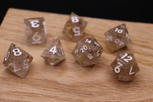 Dice, Golden Rutilated Quartz