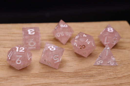 Dice, Rose Quartz