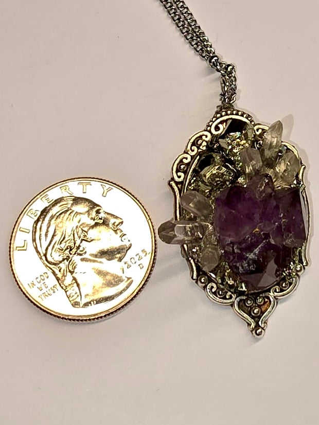 Thunder Bay Amethyst Crystal Garden Pendant