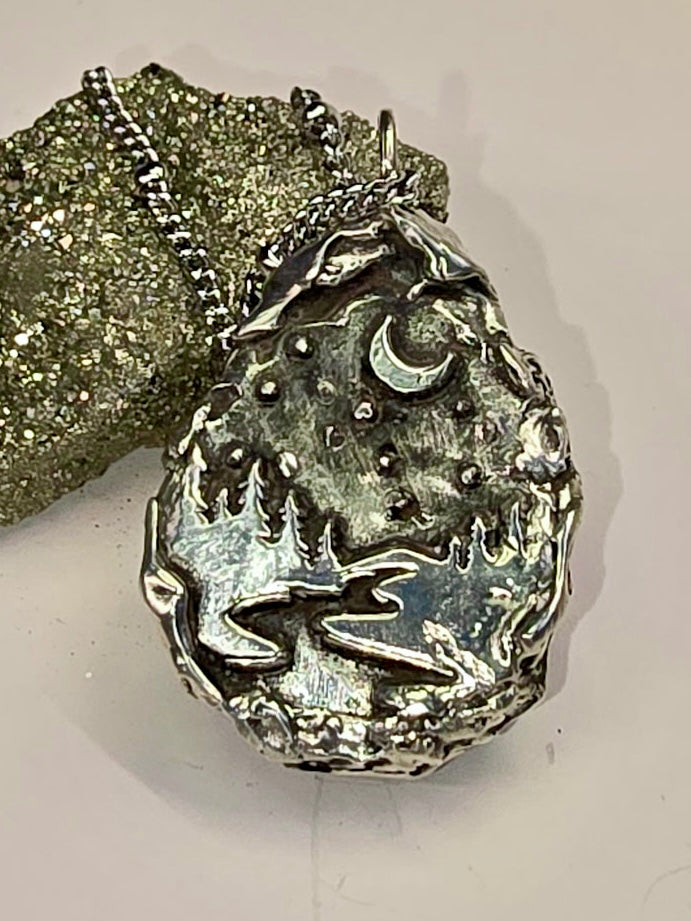 Rainbow Obsidian Crystal Teardrop Pendant