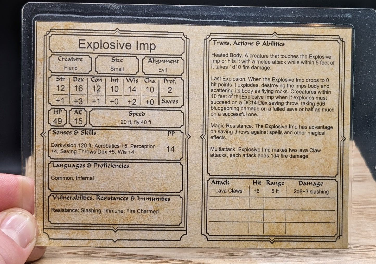 Miniatures, Explosive Imp w/ stat block